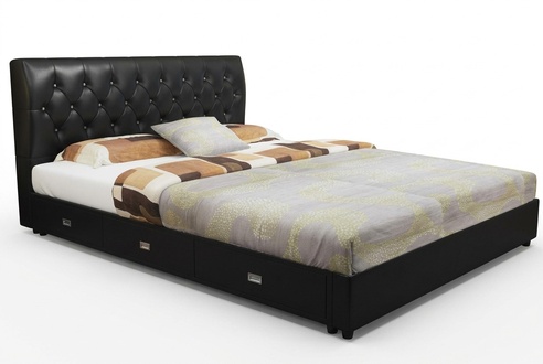 Chesterfield Designer Bett Schlafzimmer Textil Leder Polster Italienische