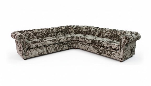 Chesterfield Designer Ecksofa Sofa Couch Polster Eck Garnitur Textil