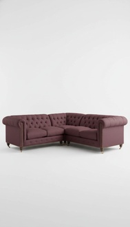 Chesterfield Ecksofa Couch Designer Polster Ecke Textil Sofa Garnitur 1013-14