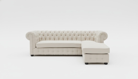 Chesterfield Ecksofa L-Form Stoff Design Couch Polster Sitz Sofa Textil Eck Neu