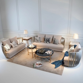 Edelstahl Stoff Couch Polster Sitz Garnitur Sofa Wohnzimmer 3+2+2