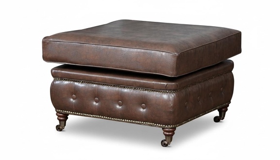 Chesterfield Fußhocker Club Lounge Hocker Leder Textil Ottoman Designer