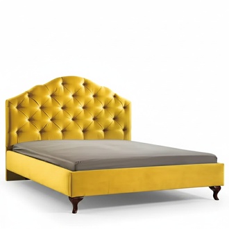 Chesterfield gelbes Bett für das Schlafzimmer Betten Doppel helle Luxus