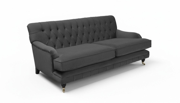 Chesterfield Grau Couch Sofa Polster 3 Sitzer Couchen Sitz Garnitur Sofas Neu