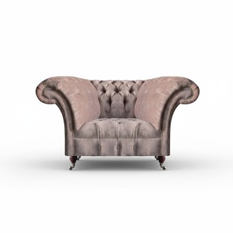Chesterfield Grau Sessel Wohnzimmer Textil Luxuriöse Sitz Polstermöbel