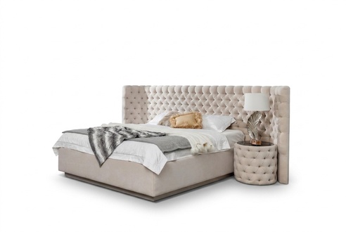 Chesterfield Hotel Doppel Leder Bett Schlafzimmer Polster Luxus Betten