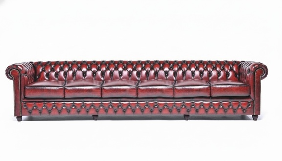 Chesterfield Leder Bordaux Sofa 6 Sitzer Couchen Couch Textil Stoff Polster Neu