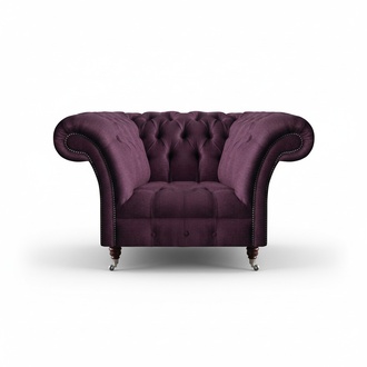 Chesterfield Lila Sessel Wohnzimmer Einsitzer Designer Edler Lehnsessel