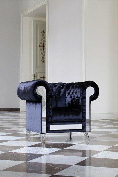 Design Chesterfield London Sessel Sofagarnitur Blau Polster Sofas Glas