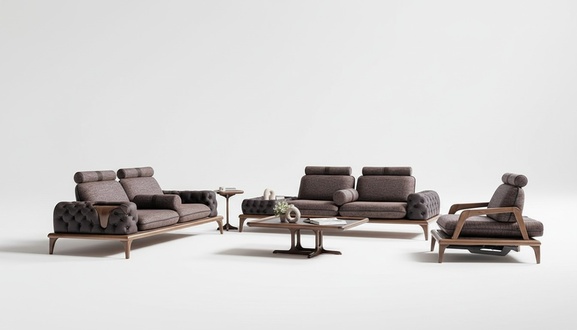 Chesterfield Moderne Sofagarnitur Couch Polster Sitzpolster Garnituren 3tlg