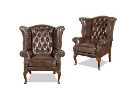 Chesterfield Ohrensessel Queen Sessel Antik Look Couch Polster Fernseh