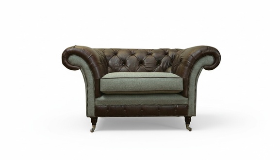 Chesterfield Sessel 1 Sitzer Sofa Couch Polster Couchen Textil Ohrensessel