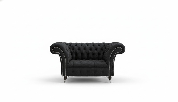 Chesterfield Ohrensessel Sessel 1 Sitzer Sofa Polster Couch Leder Textil