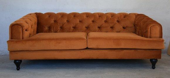 Design Chesterfield Sofagarnitur 4-Sitzer Stoff Couch Sofa Polster