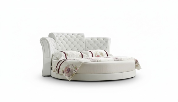Chesterfield Rund Bett Möbel Polster Betten Schlafzimmer Möbel Lederbett Hotel