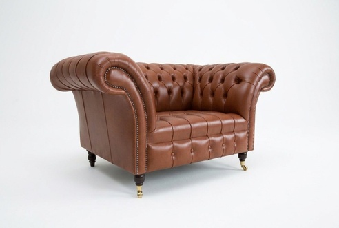 Chesterfield Sessel Fernseh Couch 1 Sitzer Sofa Stoff Polster Neu Textil