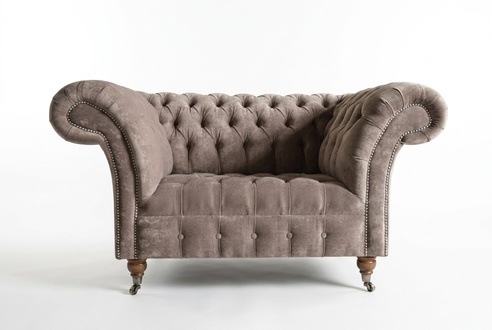 Chesterfield Sessel Fernseh Couch 1 Sitzer Sofa Stoff Polster Neu Textil