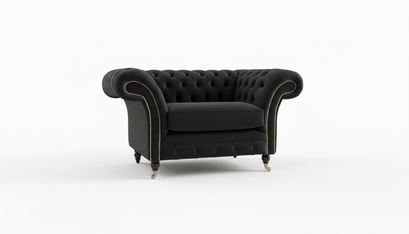 Chesterfield Sessel Fernseh Couch 1 Sitzer Sofa Textil Stoff Couchen
