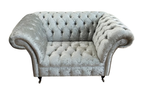 Chesterfield Sessel Fernseh Couch 1 Sitzer Sofa Textil Ohrensessel Stoff