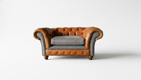 Fernseh Chesterfield Sessel Design Polster Sofa Couch Chesterfield Textil Neu
