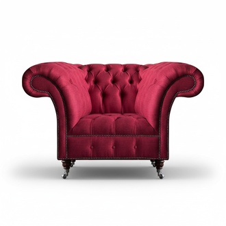 Chesterfield Sessel Rosa Designer Sitzmöbel Luxus Sitz Textil Wohnzimmer