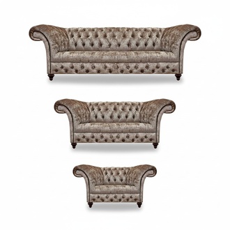Chesterfield Set 3tlg Design Möbel Luxus Komplett Einrichtung Wohnzimmer Neu