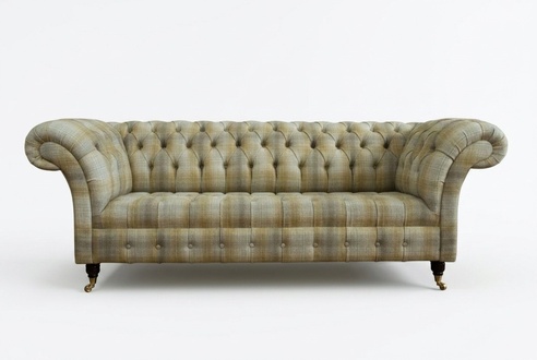Chesterfield Sofa 3tlg. Set Sitzer Samt Velour Garnitur Design Farbwahl Original