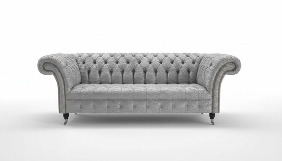 Chesterfield Sofa 3 Sitzer Couch design Sílber Polster Sitz Garnitur