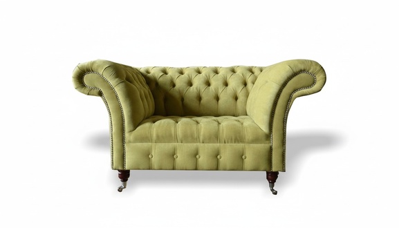 Chesterfield Sofa Couch Polster Garnitur 1,5 Sitzer Sofas Klassisch Einsitzer