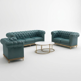 Chesterfield Sofa Couch Polster Couch 3er Couchen Polster Leder Neu