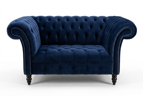 Chesterfield Sofa Couch Polster Garnitur 1,5 Sitzer Sofas Klassisch Einsitzer