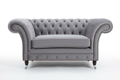 Chesterfield Sofa Couch Polster Garnitur 1,5 Sitzer Sofas Klassisch Einsitzer