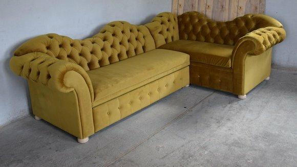 Design Chesterfield Ecksofa Eckcouch Loungesofa Couch Eck Stoff
