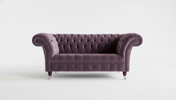 Chesterfield Sofa Fernseh Couch 2 Sitzer Luxus Textil Stoff Couchen