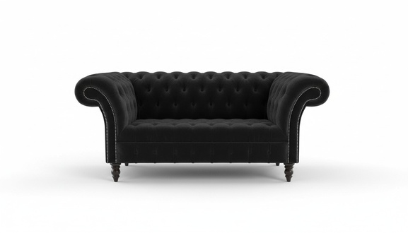 Chesterfield Sofa Fernseh Couch 2 Sitzer Luxus Textil Stoff Couchen