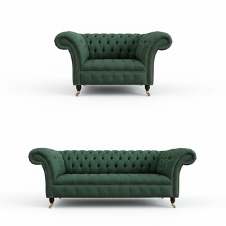 Chesterfield Sofagarnitur 3+1 Sitzer Couch Polster Sitz Garnituren Lehn