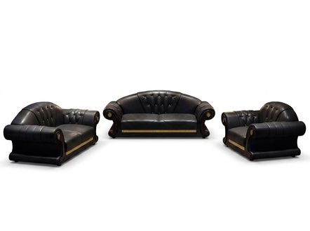 Chesterfield Sofagarnitur Komplett Set Sofa 6tlg Sitzpolster Beistelltisch Tisch