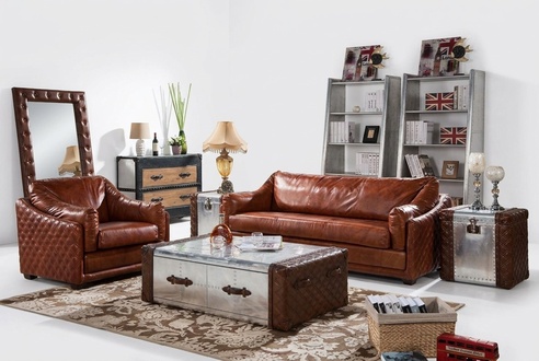 Chesterfield Sofagarnitur Polster Couch sitz Garnituren 2tlg. Set 31 Sitzer Neu