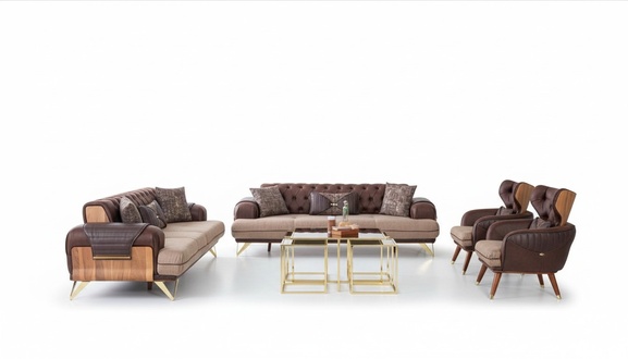 Chesterfield Sofagarnitur Set 4tlg. Polster Möbel Sofa Couch Couchgarnitur