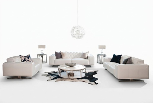 Chesterfield Sofagarnitur Sofa Couch Polster Set Leder 3+2+1 Sitzer Ledersofa