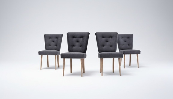 Chesterfield Stuhl Set Gruppe 6x Lehnstuhl Stühle Garnitur Sitz Polster Samt Neu