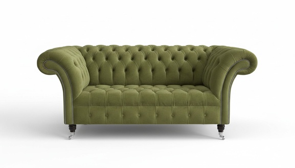 Chesterfield Textil Design Luxus Stoffsofas Sofa 2 Sitzer Sofa Polster