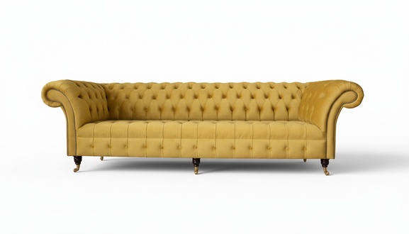 Chesterfield Textil Polster Luxus Sofa Design Couch Sofa 4 Sitzer Neu