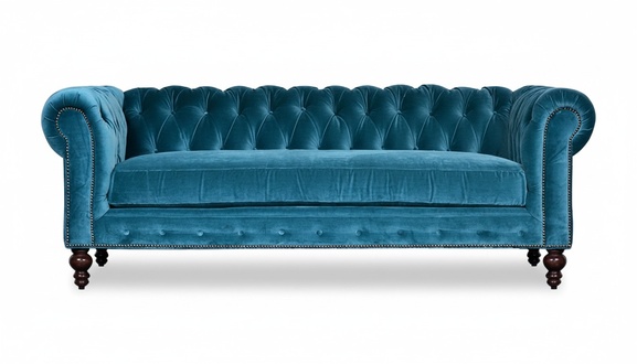 Chesterfield Wohnzimmer Samt Couch Polster Sitz Garnitur 3 Sitzer