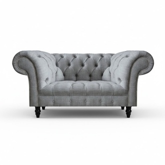 Chesterfield Wohnzimmer Zweisitzer Sofa Couch Möbel Grau Luxuriöse
