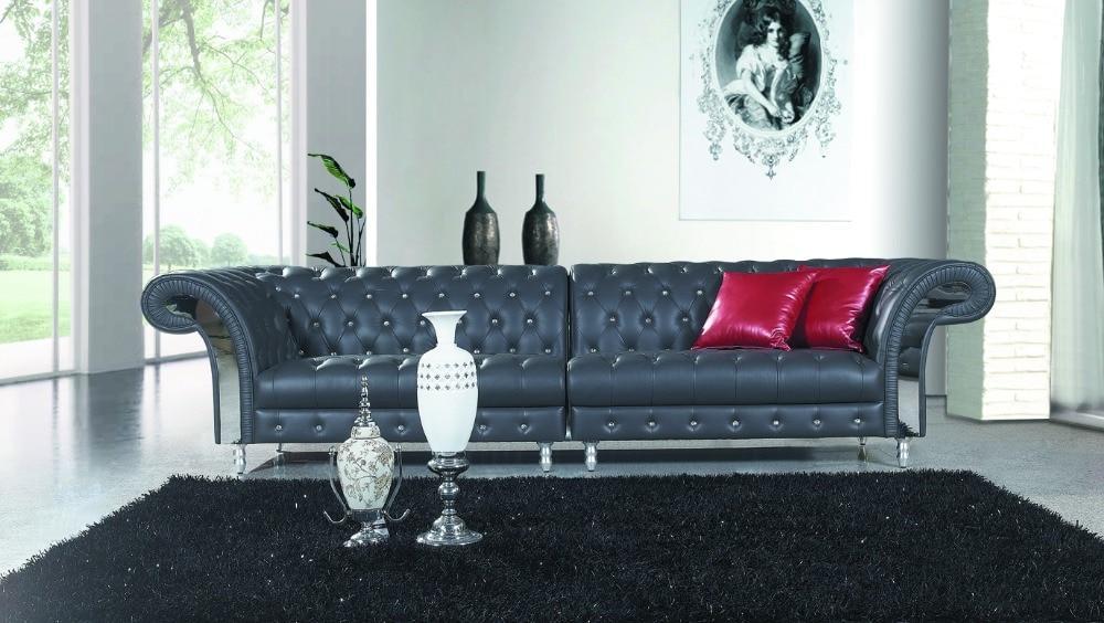 Design Chesterfield 4 Sitzer XXL Big Metall Leder Couch XXL Polster