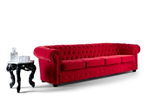 Chesterfield XXL BIG Sofa Couch Textil Samt Stoff Polster Garnitur Luxus Design