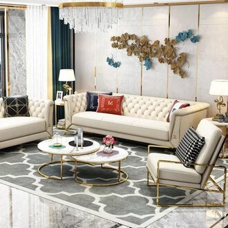 Chesterfield Leder Couch Polster Sitz Garnitur 3+2+1 Sitzer Designer