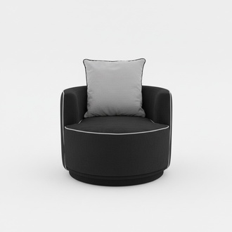Cocktailsessel Sessel Ohrensessel Stoff Wohnzimmer Schwarz Modern