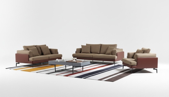 Couch Garnitur Italien Sofa Textil Eck Sitz Landschaft 3+2+1 Luxus Wohn Polster